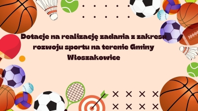 Dotacje na realizację zadania z zakresu rozwoju sportu na terenie Gminy Włoszakowice